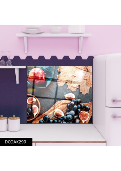 Cam Ocak Arkası Koruyucu Ankastre Arkası Koruyucu | Meyve modelleri