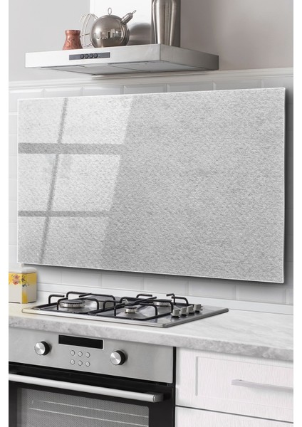 Ocak Arkası Cam Koruyucu Tezgah Ankastre Arkası Koruyucu |beyaz Kumaş Desenli