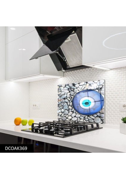 Cam Ocak Arkası Koruyucu | Nazar Boncuğu