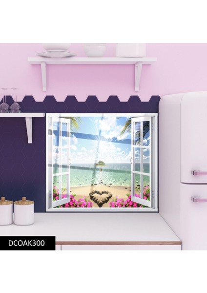 Cam Ocak Arkası Koruyucu Ankastre Arkası Koruyucu | Pencere ve Kalp modelleri