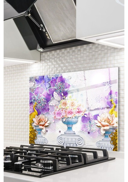 Cam Ocak Arkası Koruyucu Ankastre Arkası Koruyucu | Tavuz Kuşu