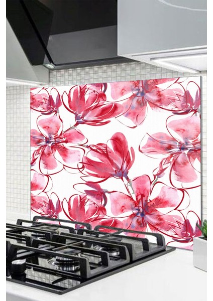 Cam Ocak Arkası Koruyucu Ankastre Arkası Koruyucu | Çiçek