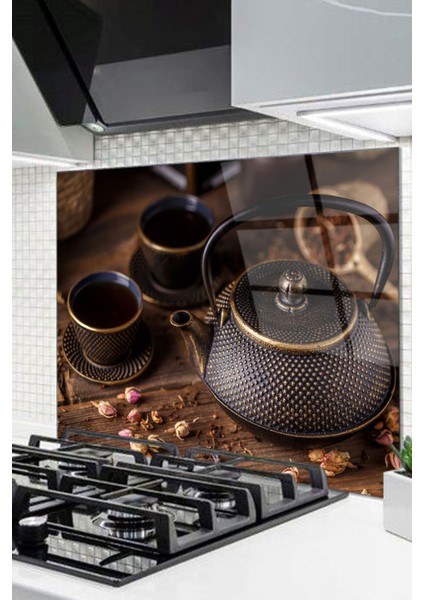 Cam Ocak Arkası Koruyucu Ankastre Arkası Koruyucu | Bakır Çaydanlık