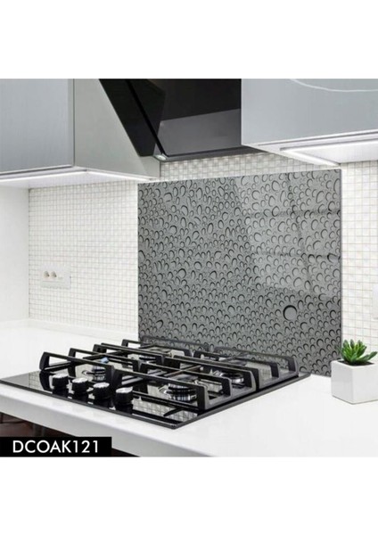 Cam Ocak Arkası Koruyucu | Su Damlası Model