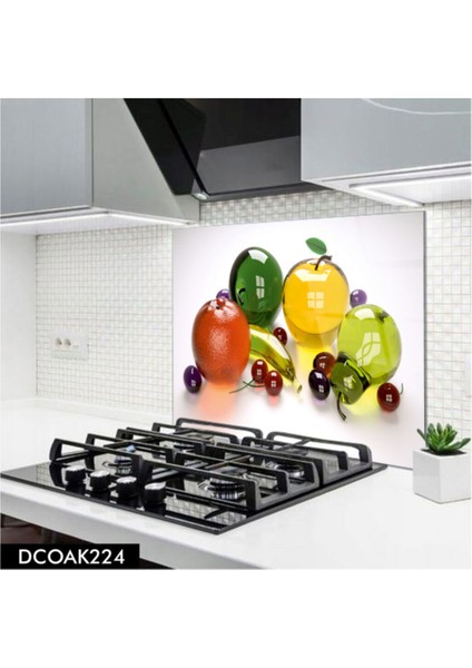 Cam Ocak Arkası Koruyucu | Renkli Meyveler