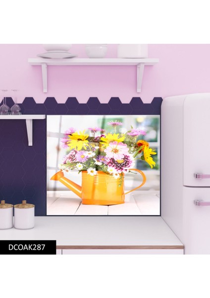 Cam Ocak Arkası Koruyucu Ankastre Arkası Koruyucu | Çiçek modelleri
