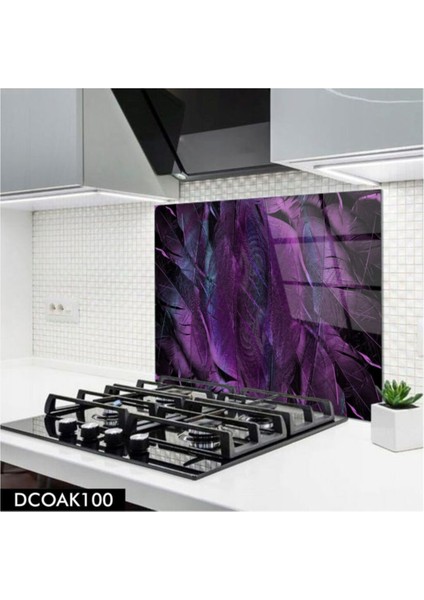 Cam Ocak Arkası Koruyucu | Desenli