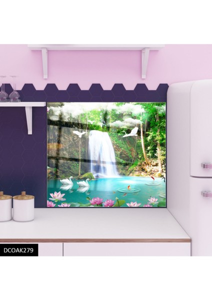 Cam Ocak Arkası Koruyucu Ankastre Arkası Koruyucu | Şelale modelleri