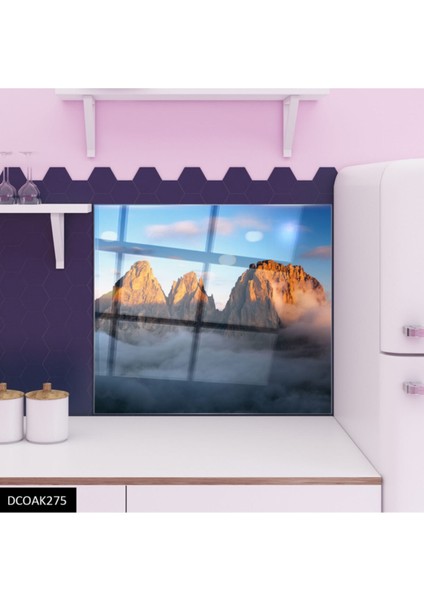 76 x 49,5 cm Cam Ocak Arkası Koruyucu Ankastre Arkası Koruyucu | Zirve modelleri