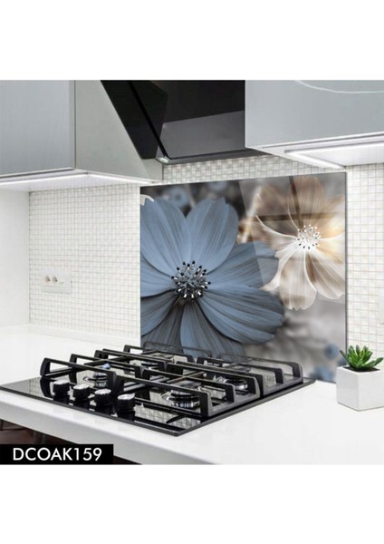 Cam Ocak Arkası Koruyucu | Çiçek