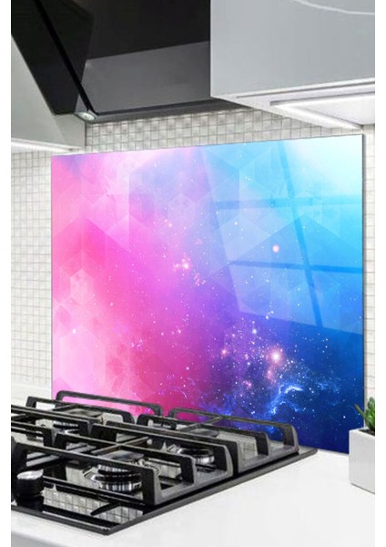 Cam Ocak Arkası Koruyucu Ankastre Arkası Koruyucu | Renkli Gökyüzü