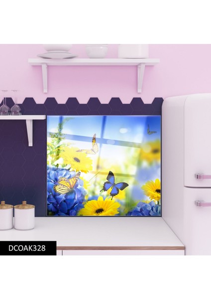 Cam Ocak Arkası Koruyucu Ankastre Arkası Koruyucu | Kelebek modelleri