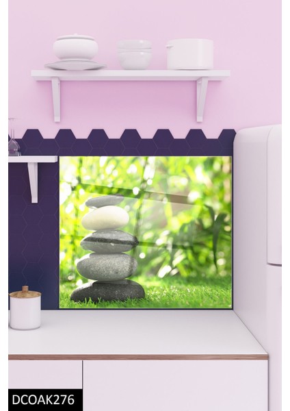 Cam Ocak Arkası Koruyucu | Siyah Taşlar fiyatları