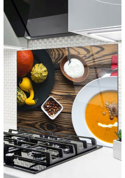 Cam Ocak Arkası Koruyucu Ankastre Arkası Koruyucu | Yemek Tabağı