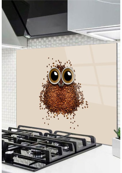 Cam Ocak Arkası Koruyucu Ankastre Arkası Koruyucu | Kahve ve Baykuş