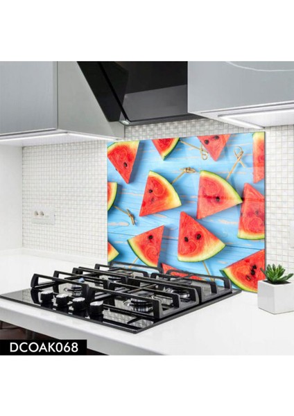 Cam Ocak Arkası Koruyucu | Karpuz Desenli