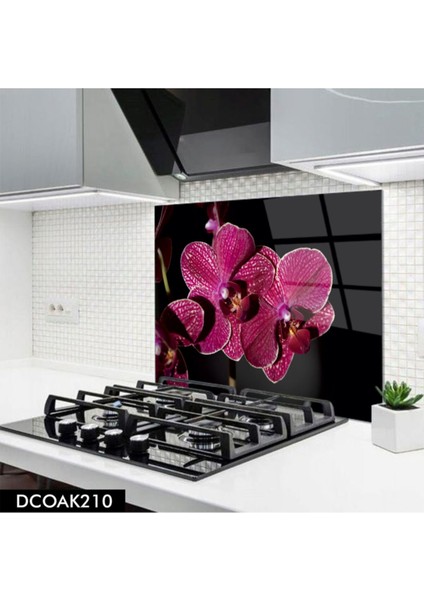 Cam Ocak Arkası Koruyucu | Çiçek