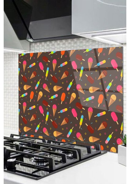 Cam Ocak Arkası Koruyucu Ankastre Arkası Koruyucu | Dondurma