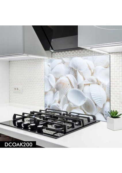 Cam Ocak Arkası Koruyucu | Deniz Kabuğu