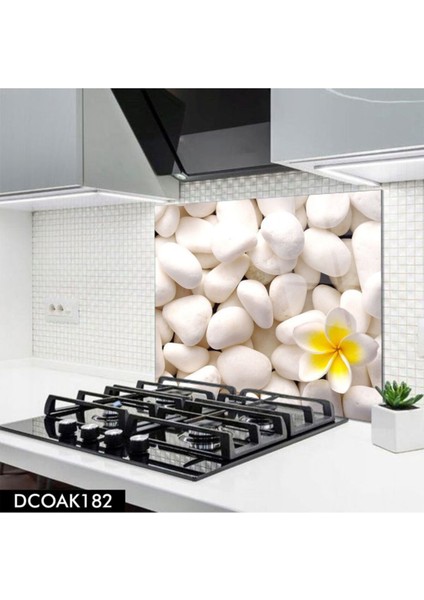Cam Ocak Arkası Koruyucu | Taş Desenli