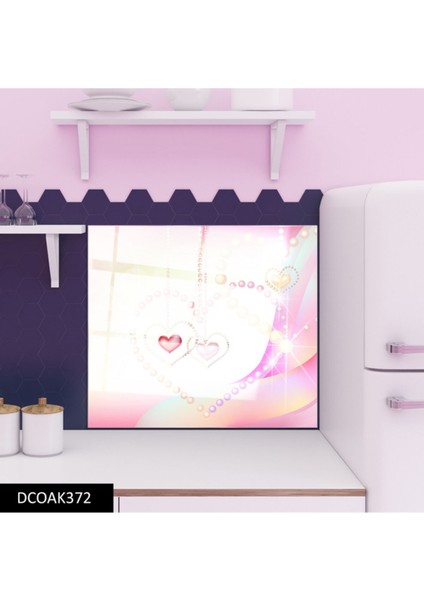 Cam Ocak Arkası Koruyucu Ankastre Arkası Koruyucu | Kalp modelleri