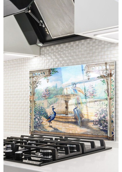 Cam Ocak Arkası Koruyucu Ankastre Arkası Koruyucu | Tavuz Kuşu