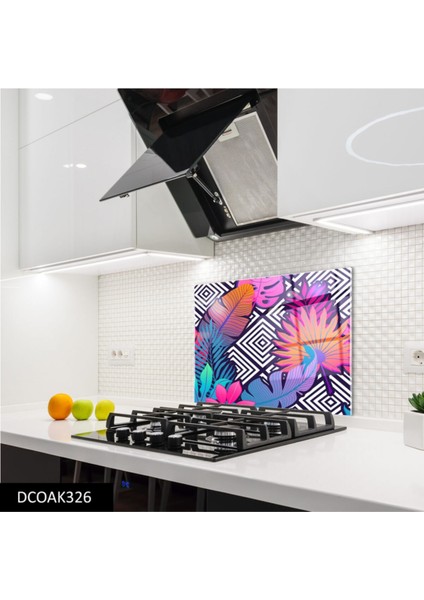 Cam Ocak Arkası Koruyucu | Yaprak