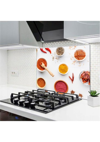 Cam Ocak Arkası Koruyucu | Baharat Desenli fiyatları