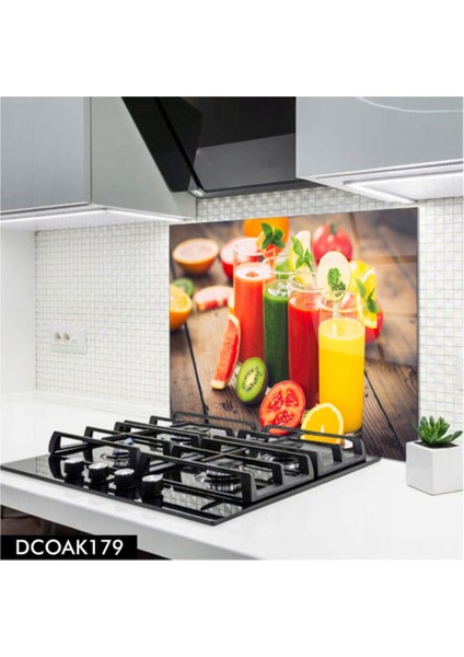 Cam Ocak Arkası Koruyucu | Meyvesuyu Desenli