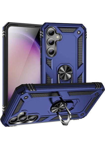 Samsung Galaxy S23 Fe Kılıf Tank Zırh Yüzüklü Mıknatıslı Standlı Kapak (Vega)