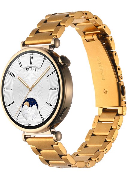 Huawei Watch Gt4 41MM (18 Mm) Metal Kordon Paslanmaz Çelik Tasarım (Krd-04)