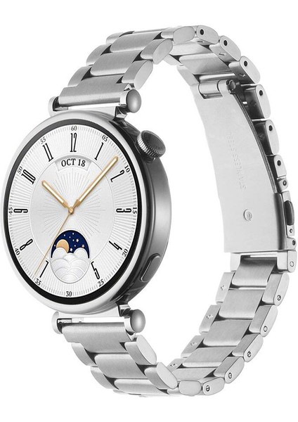 Huawei Watch Gt4 41MM (18 Mm) Metal Kordon Paslanmaz Çelik Tasarım (Krd-04)