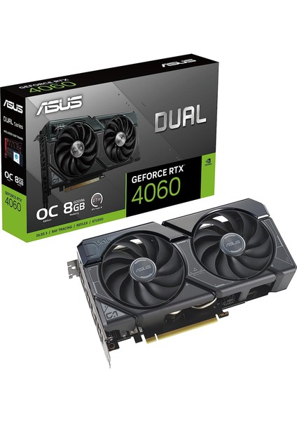 Rtx 4060 DUAL-RTX4060-O8G 8gb Gddr6 128BIT Oc HDMI 3xdp Dlss3 Ekran Kartı