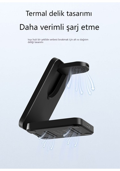 Katlanır 3'ü 1 Arada Kablosuz Şarj Standı (Yurt Dışından) modelleri