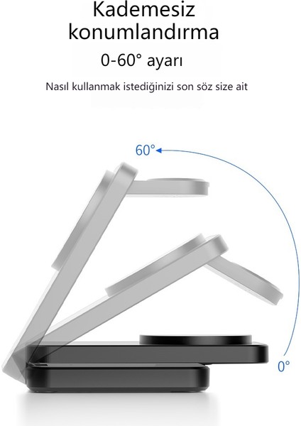 Katlanır 3'ü 1 Arada Kablosuz Şarj Standı (Yurt Dışından) fırsatları