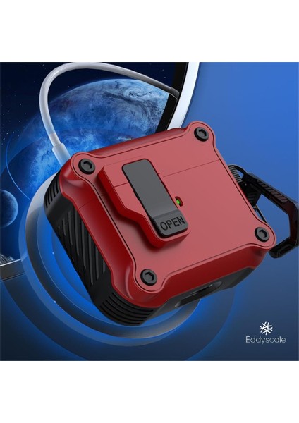 Bluetooth Kulaklık Kılıfı Air Pdos 1/2 Için Emniyet Kilitli Darbeye Dayanıklı Tam Vücut Sert Çanta (Yurt Dışından)