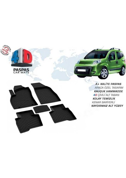 Fiat Fiorino 4d Havuzlu Paspas Siyah 2008 ve Sonrası