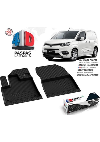 Toyota Proace City 4d Paspas Siyah Ön 2 Parça 2019 ve Sonrası