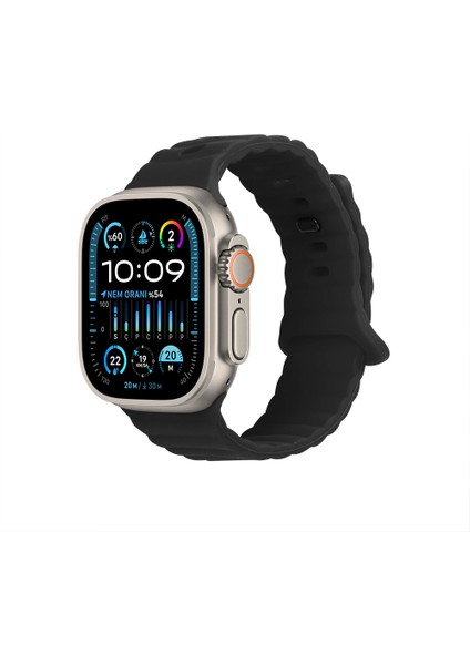 Watch Baklalı Silikon 10 Kademe Ayarlı 42 44 45 49MM Uyumlu Saat Kordonu Beyaz Renkli