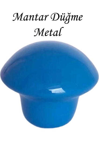 Mavi Mantar Düğme Kulp Çocuk Bebek Mobilya Çekmece Dolap Kapak Kulbu Metal Kulp Aksesuarları Vidalı