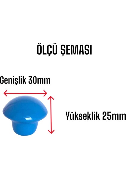 Mavi Mantar Düğme Kulp Çocuk Bebek Mobilya Çekmece Dolap Kapak Kulbu Metal Kulp Aksesuarları Vidalı
