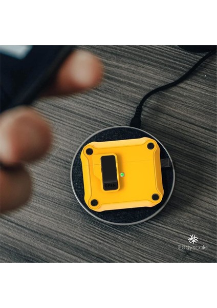 Air Pods 3. Nesil Tam Vücut Darbeye Dayanıklı Sert Kabuk Otomatik Mermi Kapağı Airpdos Pro 2 Için Güvenlik Kilidi Klipsli Ön LED Görünür (Yurt Dışından)