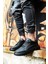 Bağcıklı Özel Tasarım Cilt Ortopedik Taban Siyah (Siyah ) Erkek Günlük Sneaker Ayakkabı 2