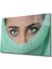 Kadınlar Turkuaz Göz Cam Tablo Women Turquoise Eye 1