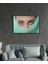 Kadınlar Turkuaz Göz Cam Tablo Women Turquoise Eye 2