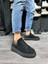 Bağcıklı Süet Ortopedik Yüksek Taban Siyah (Siyah ) Erkek Günlük Sneaker Ayakkabı 1