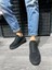 Bağcıklı Süet Ortopedik Yüksek Taban Siyah (Siyah ) Erkek Günlük Sneaker Ayakkabı 3