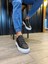 3 Bantlı Cilt Deri Ortopedik Taban Siyah (Beyaz ) Erkek Günlük Sneaker Ayakkabı 3