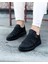 Çapraz Bantlı Kemerli Kömür Erkek Yüksek Rahat Taban Sneaker 1
