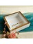 25X25 cm Ledli Isimli Beyaz-Gold Yarı Pleksi Kaplamalı Derin Anı Çerçevesi! Gül Kutusu! 1